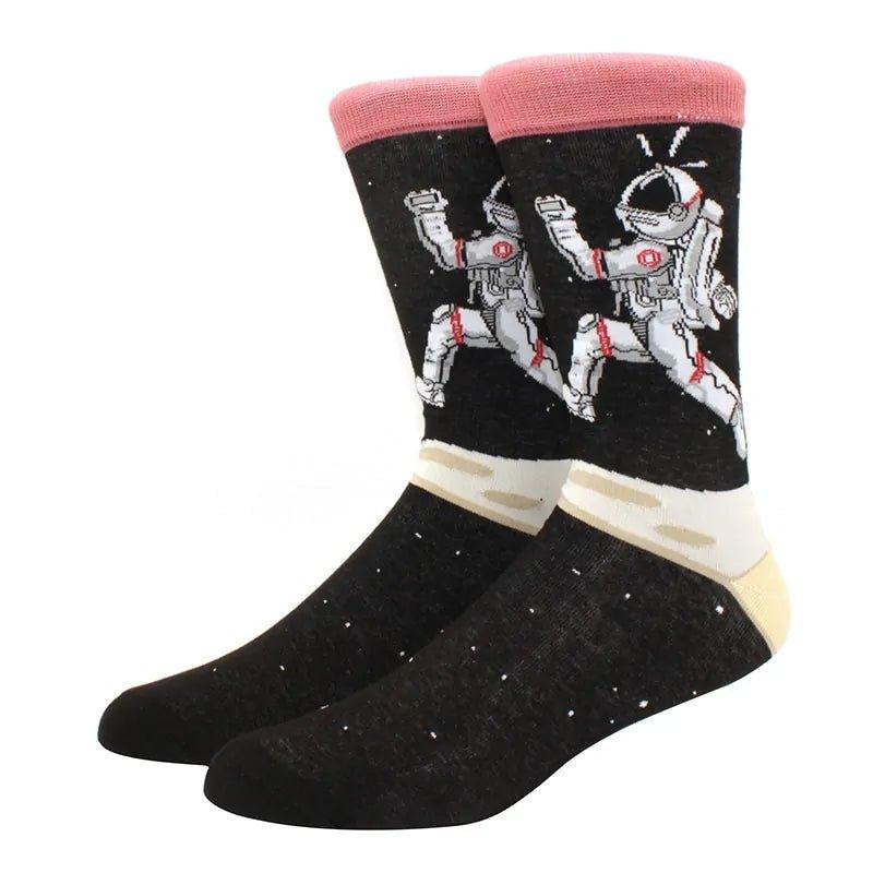 New Men's Diamond Ramen Astronaut Pattern Hip Hop Socks