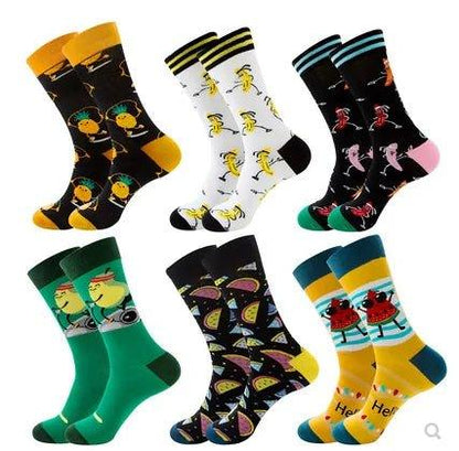 New Men's Diamond Ramen Astronaut Pattern Hip Hop Socks