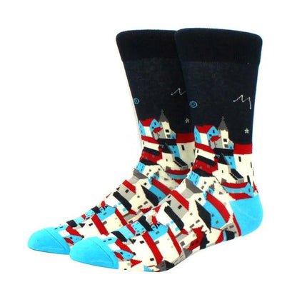 New Men's Diamond Ramen Astronaut Pattern Hip Hop Socks