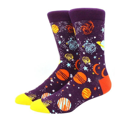 New Men's Diamond Ramen Astronaut Pattern Hip Hop Socks