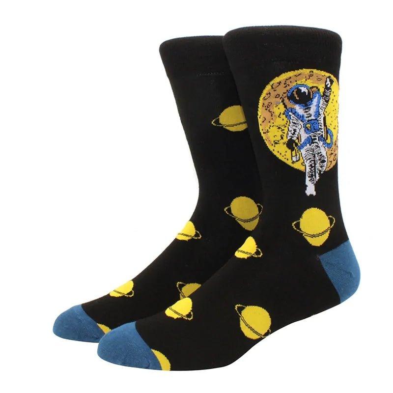 New Men's Diamond Ramen Astronaut Pattern Hip Hop Socks