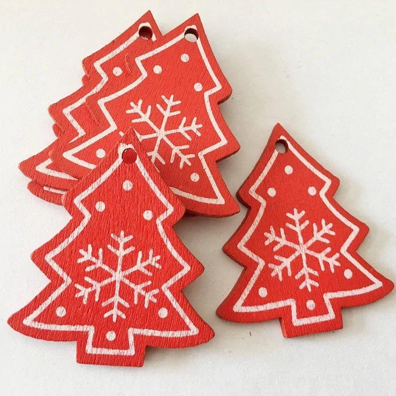 New Year and Christmas Wood Ornaments