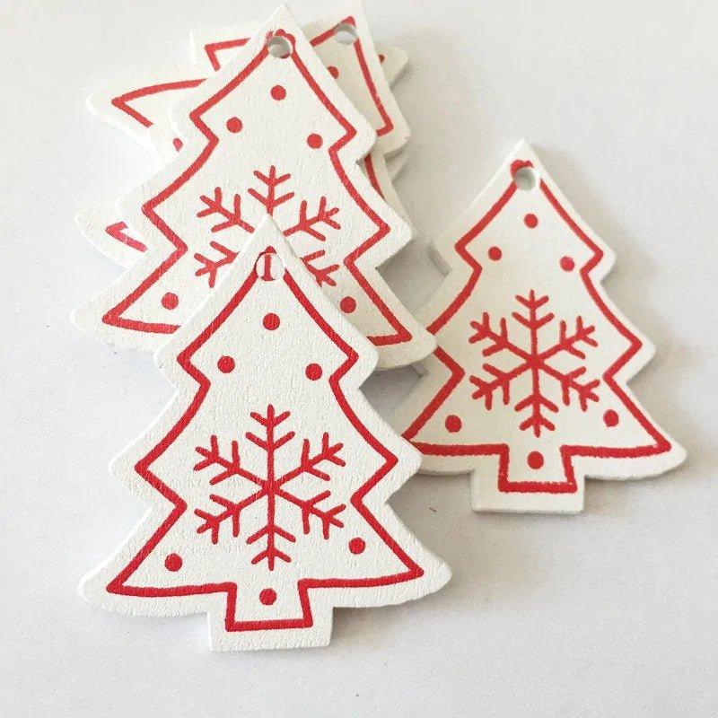 New Year and Christmas Wood Ornaments