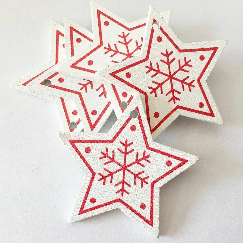 New Year and Christmas Wood Ornaments