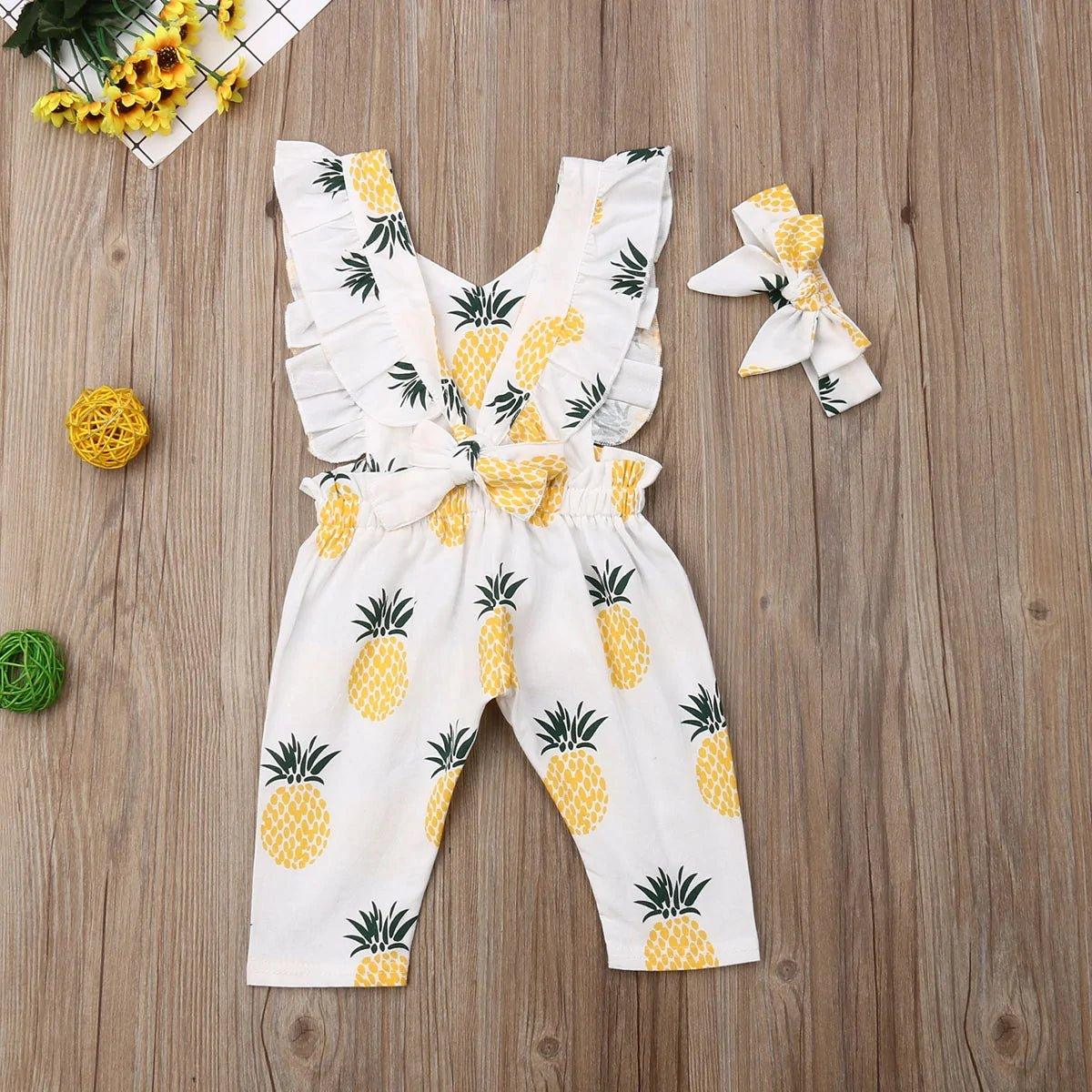 Newborn Pineapple Print Romper Set