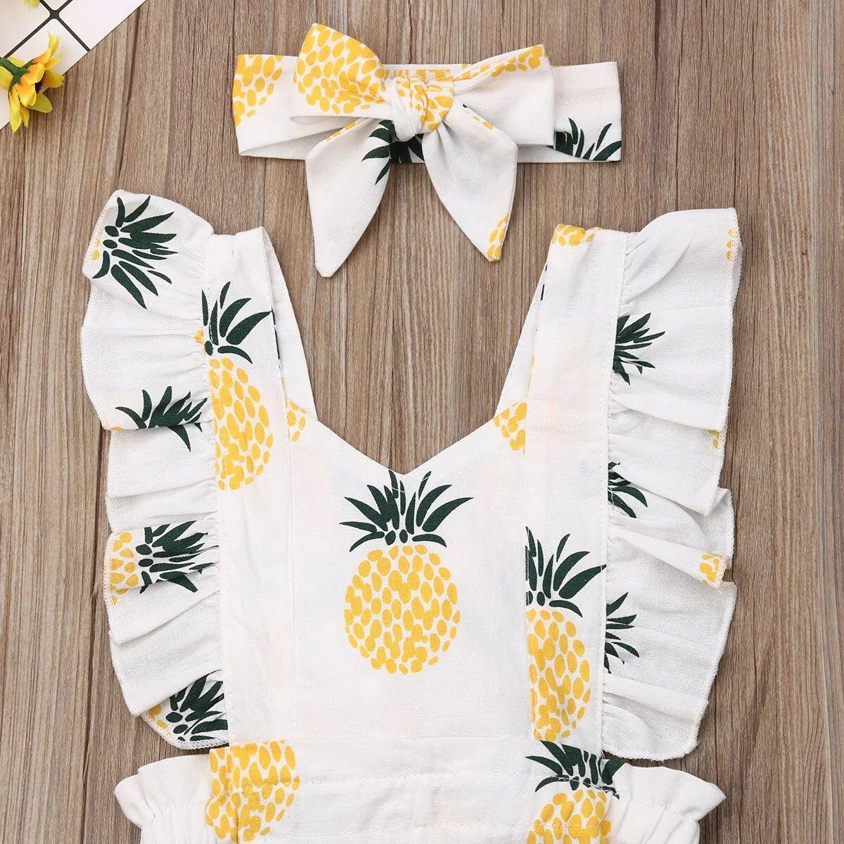 Newborn Pineapple Print Romper Set