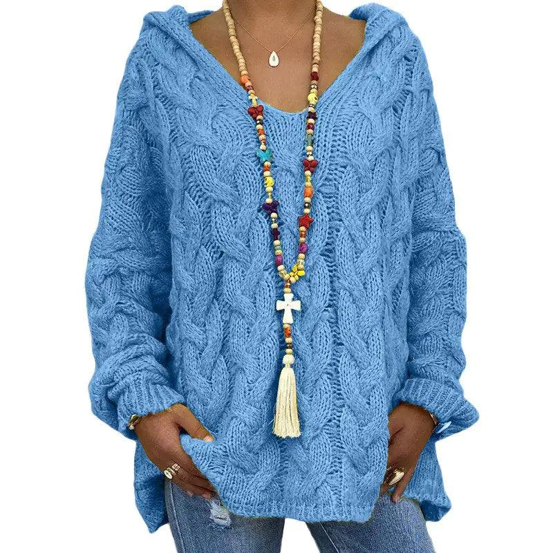 Women's Hooded Long Sleeve Sweater