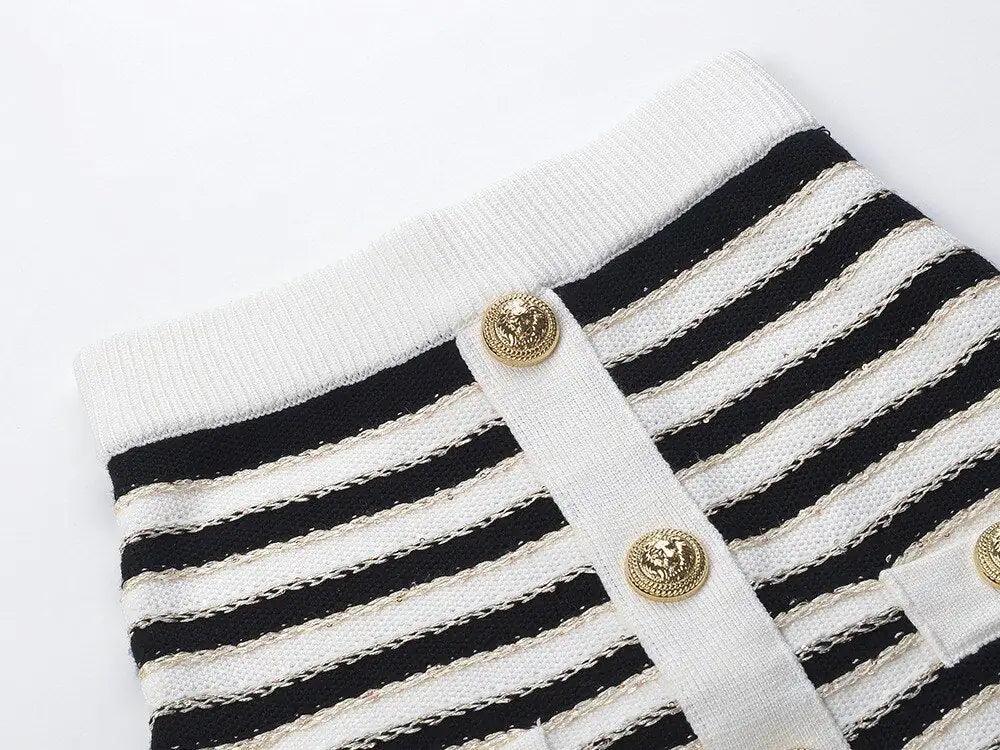 O Neck Striped Set