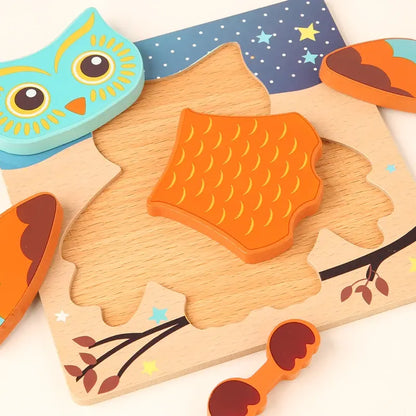 Wooden Puzzle - Engage Your Child's Imagination with Educational Animal Puzzles - Home Kartz