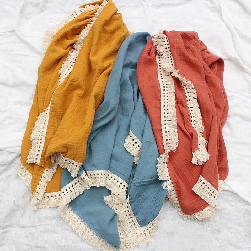 Organic Cotton Baby Tassel Blankets