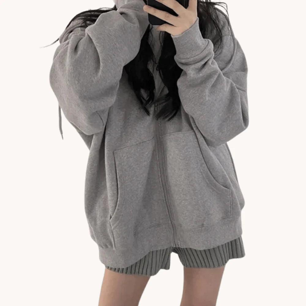 Oversized Zip - Up Hoodie