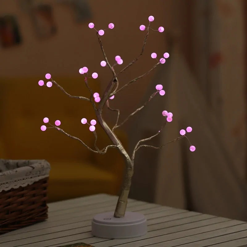 Enchanting 3D Copper Wire Fire Tree Pearl Night Light – Illuminate Your Space with Elegance 🌟