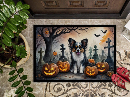 Papillon Spooky Halloween Doormat