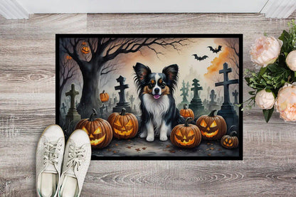 Papillon Spooky Halloween Doormat