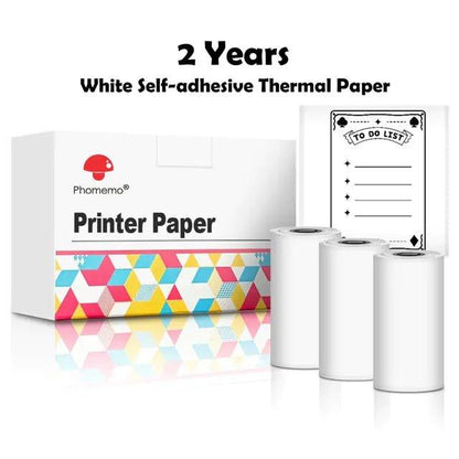 Phomemo 3 Rolls Self - adhesive Transparent Sticker Thermal Paper