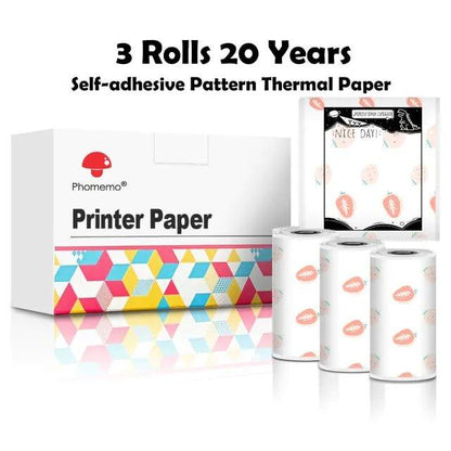 Phomemo 3 Rolls Self - adhesive Transparent Sticker Thermal Paper