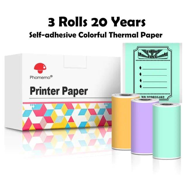 Phomemo 3 Rolls Self - adhesive Transparent Sticker Thermal Paper