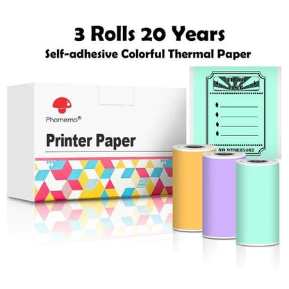 Phomemo 3 Rolls Self - adhesive Transparent Sticker Thermal Paper