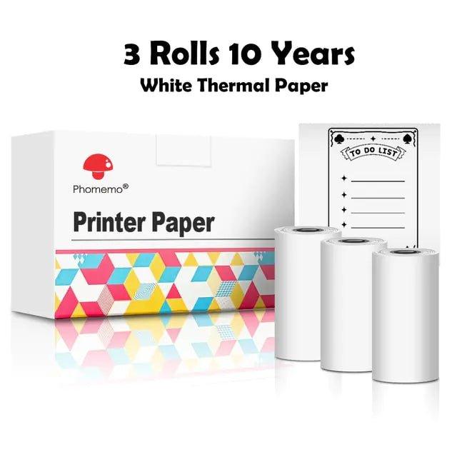 Phomemo 3 Rolls Self - adhesive Transparent Sticker Thermal Paper