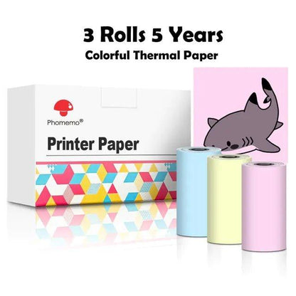 Phomemo 3 Rolls Self - adhesive Transparent Sticker Thermal Paper