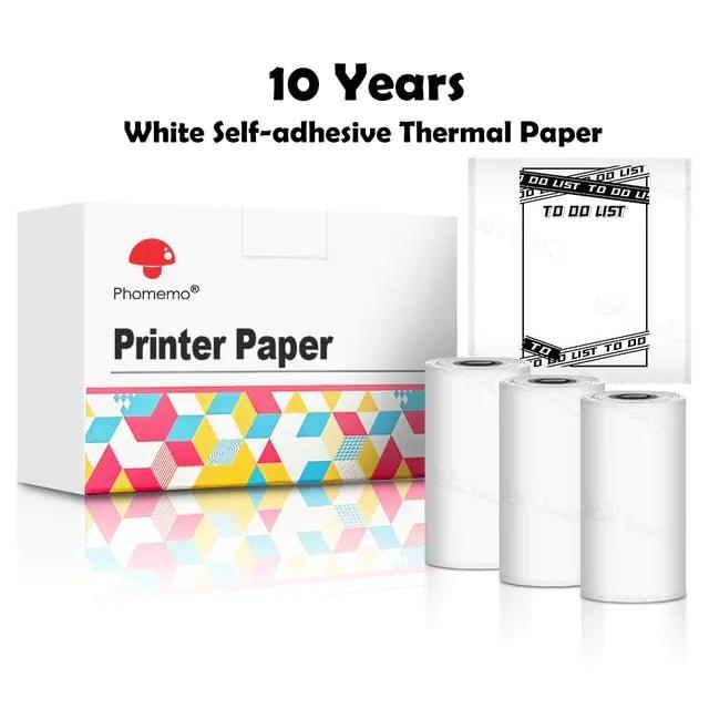 Phomemo 3 Rolls Self - adhesive Transparent Sticker Thermal Paper