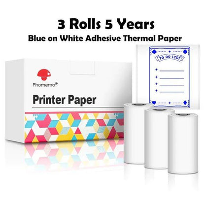 Phomemo 3 Rolls Self - adhesive Transparent Sticker Thermal Paper