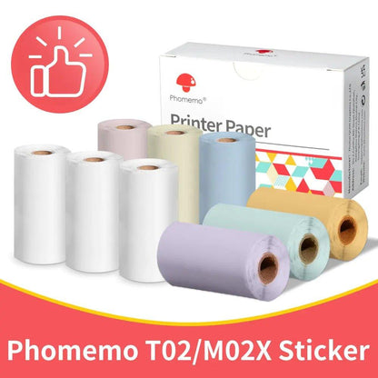 Phomemo 3 Rolls Self - adhesive Transparent Sticker Thermal Paper