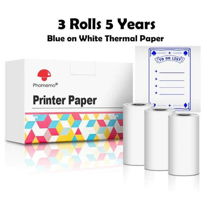 Phomemo 3 Rolls Self - adhesive Transparent Sticker Thermal Paper