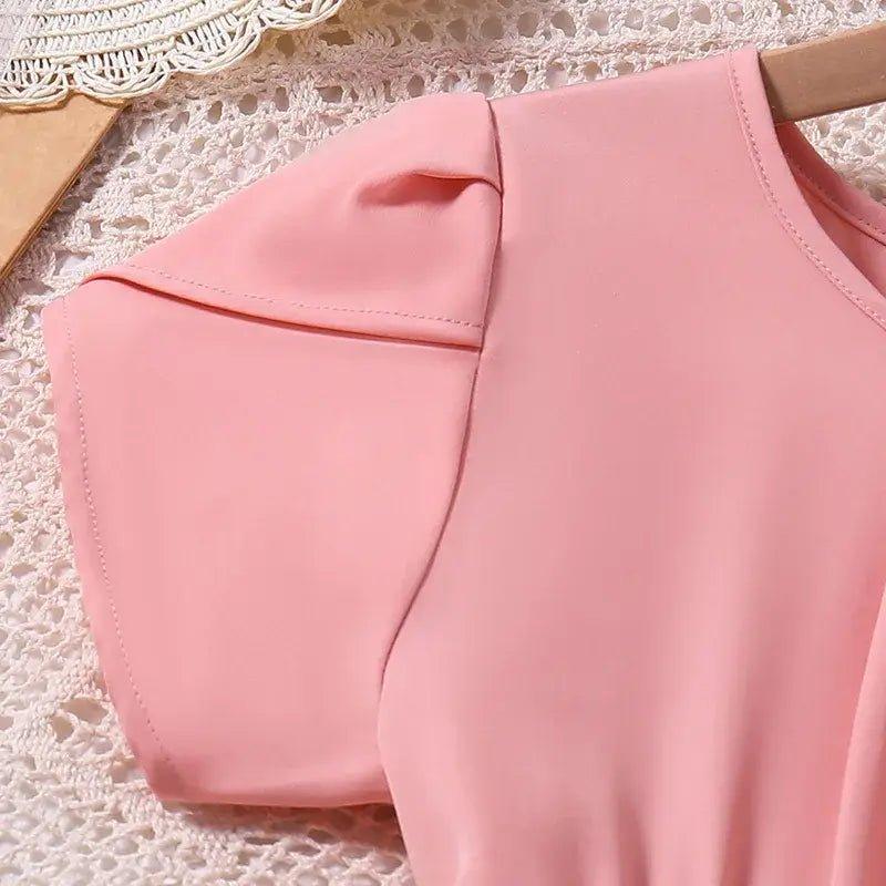 Pink Short - Sleeve Dress