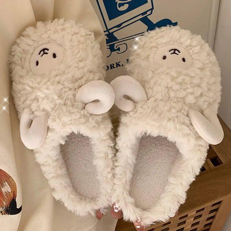 Plush Bedroom Cotton Fluffy Slippers