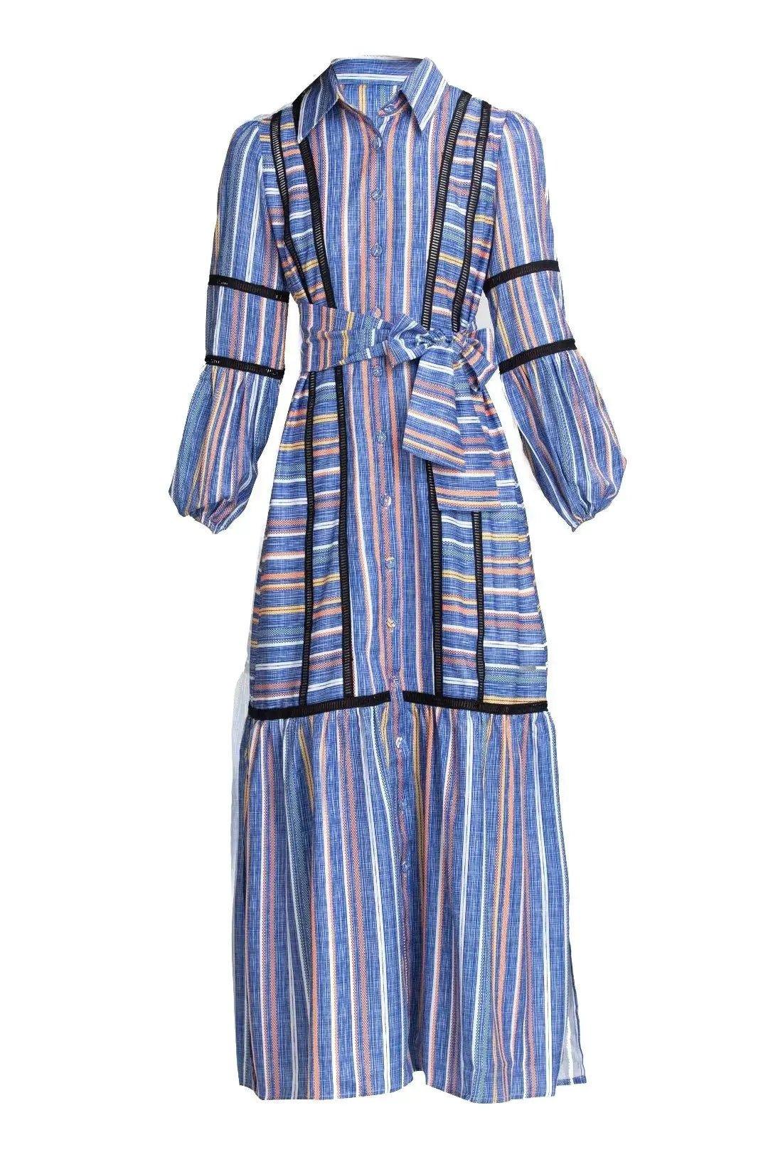 Polo Collar Striped Dress