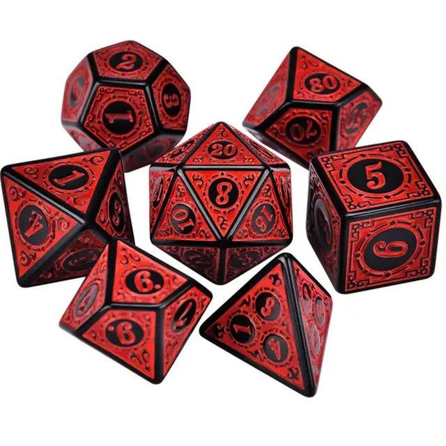 Polyhedral 7 - Die Carved Pattern Dice Set