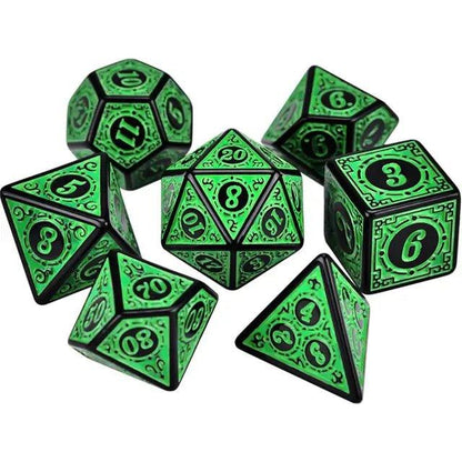 Polyhedral 7 - Die Carved Pattern Dice Set