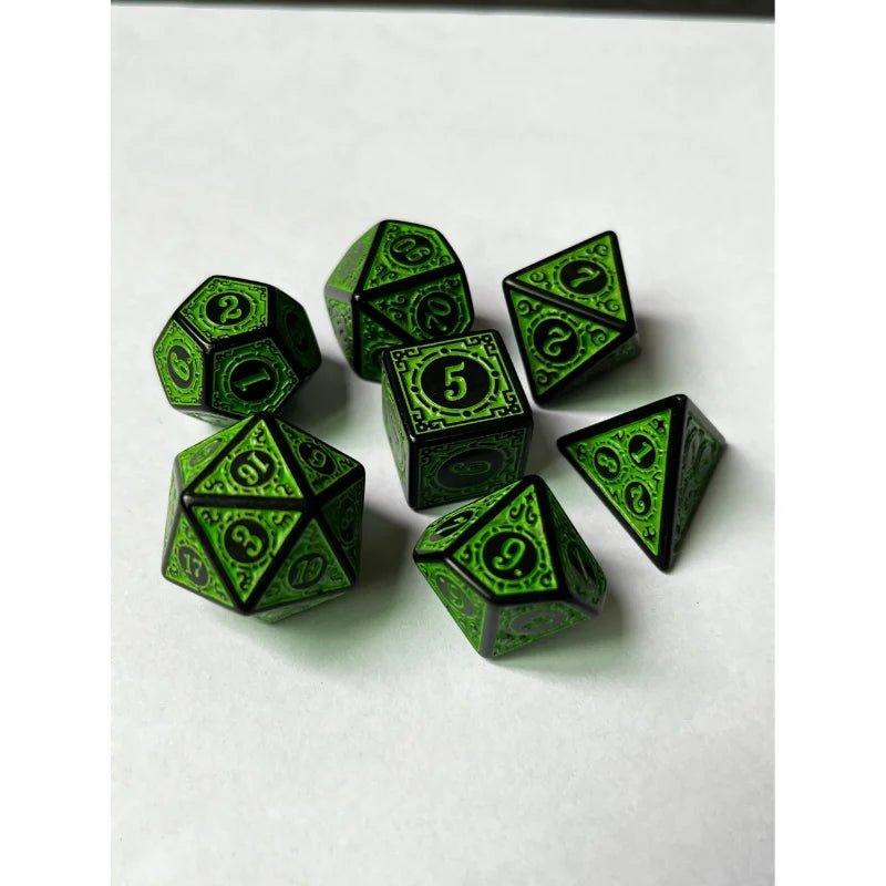 Polyhedral 7 - Die Carved Pattern Dice Set