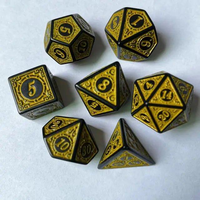 Polyhedral 7 - Die Carved Pattern Dice Set