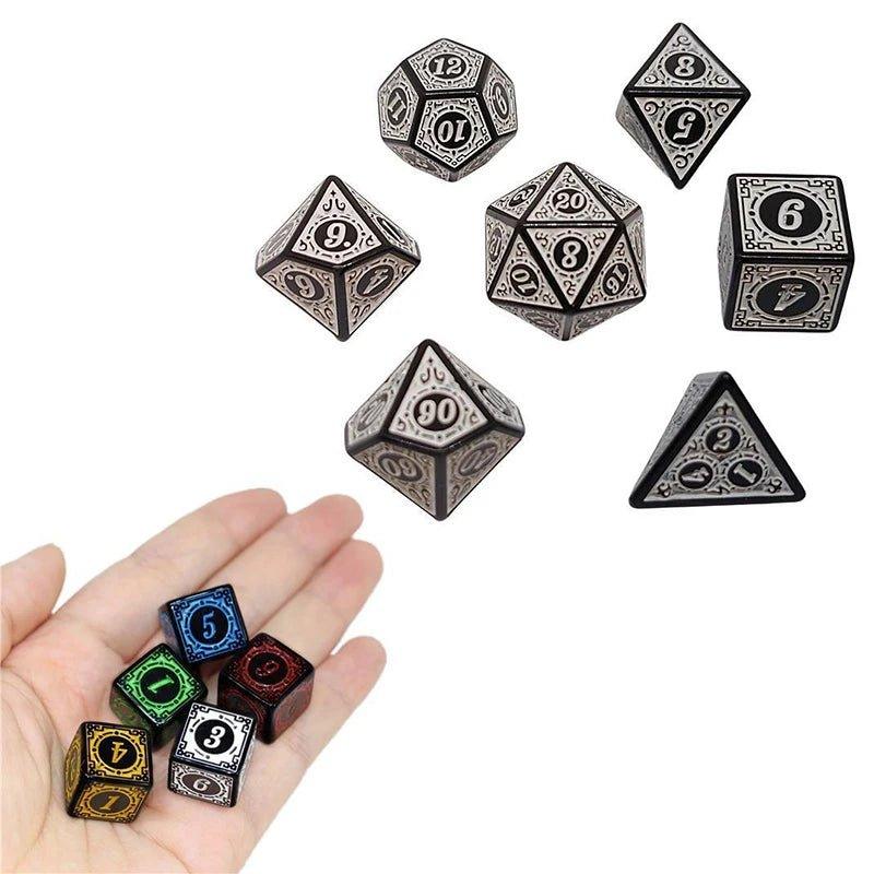 Polyhedral 7 - Die Carved Pattern Dice Set