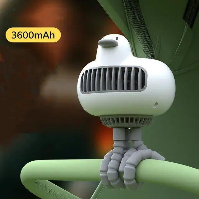 Portable Duck - Shaped Baby Stroller Fan: Adjustable, USB - Charged