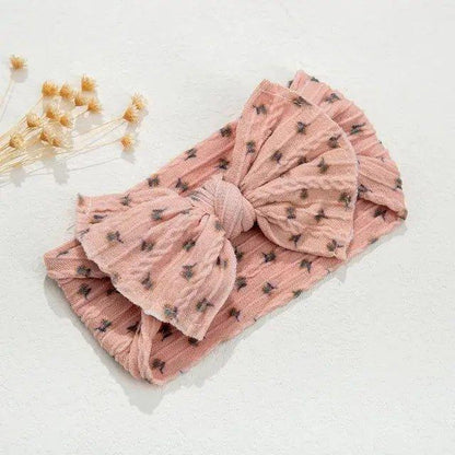 Print Nylon Baby Girl Headband Bow Topknot