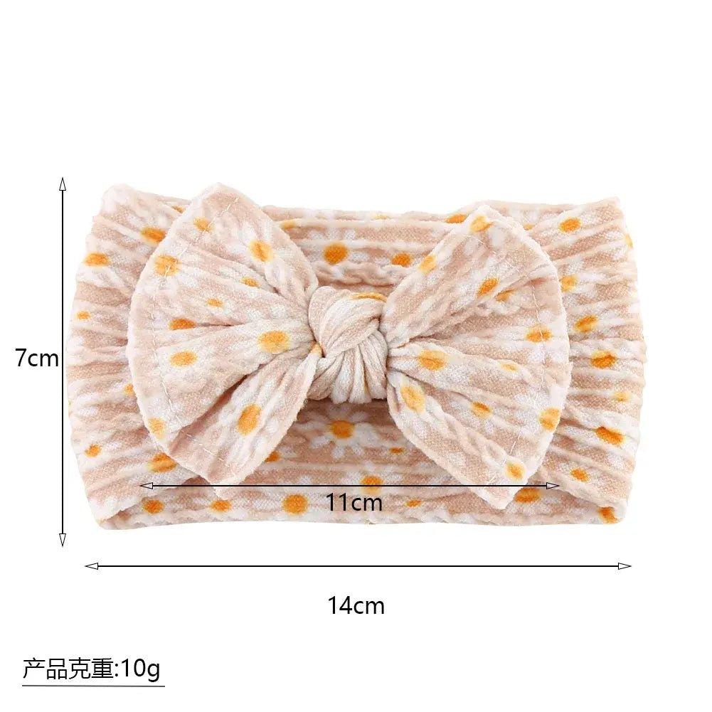 Print Nylon Baby Girl Headband Bow Topknot