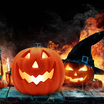 Light Up Halloween with the LED Pumpkin Lantern Night Light – Safe and Spooky Decor