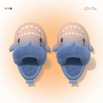 Winter Plush Shark Slippers Men