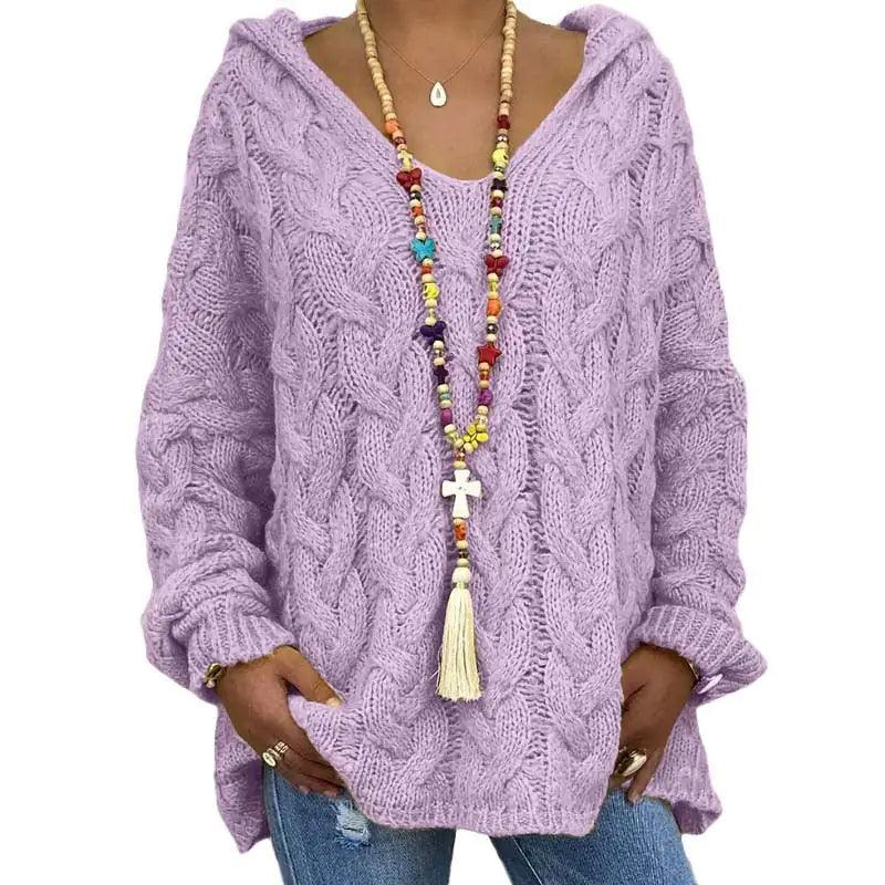 Women's Hooded Long Sleeve Sweater