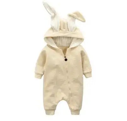 Hop Into Cuteness Overload with Rabbit Ear Hooded Baby Rompers - Home Kartz