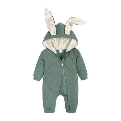 Hop Into Cuteness Overload with Rabbit Ear Hooded Baby Rompers - Home Kartz