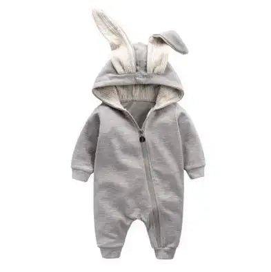 Hop Into Cuteness Overload with Rabbit Ear Hooded Baby Rompers - Home Kartz