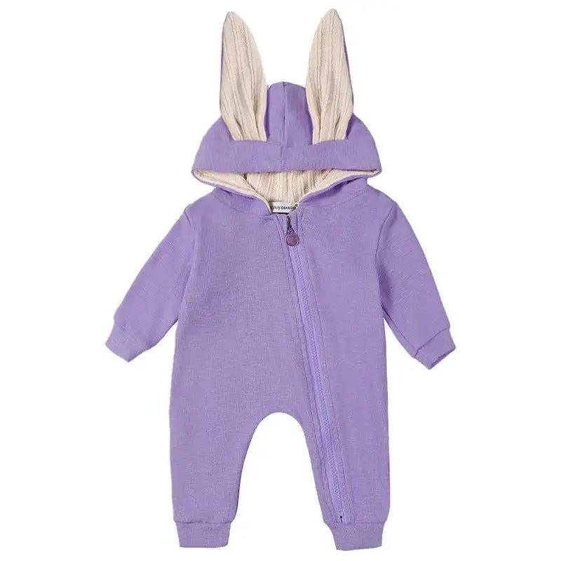 Hop Into Cuteness Overload with Rabbit Ear Hooded Baby Rompers - Home Kartz