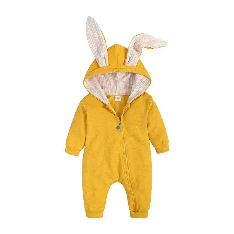 Hop Into Cuteness Overload with Rabbit Ear Hooded Baby Rompers - Home Kartz