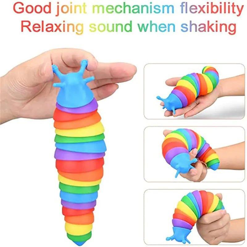 Rainbow 3D Slug Fidget Toy