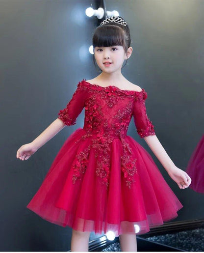 Red Tulle Flower Girl Dress