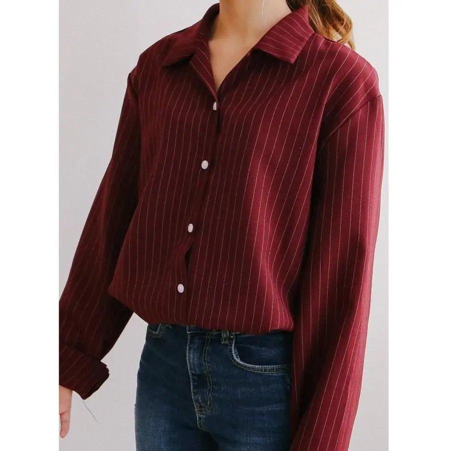 Red Wine Striped Shirt